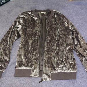 PURPLE toned VELVET zip up jacket